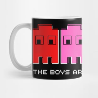 The ghosts are back in town, 8-bit retro arcade ghosts Mug